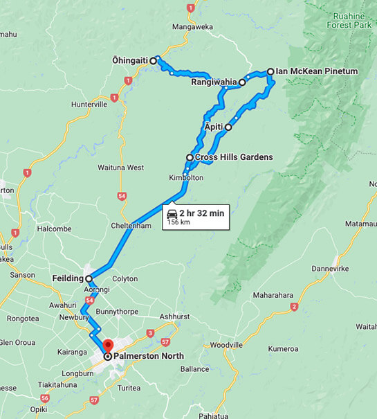 Manawatu peep o day route map