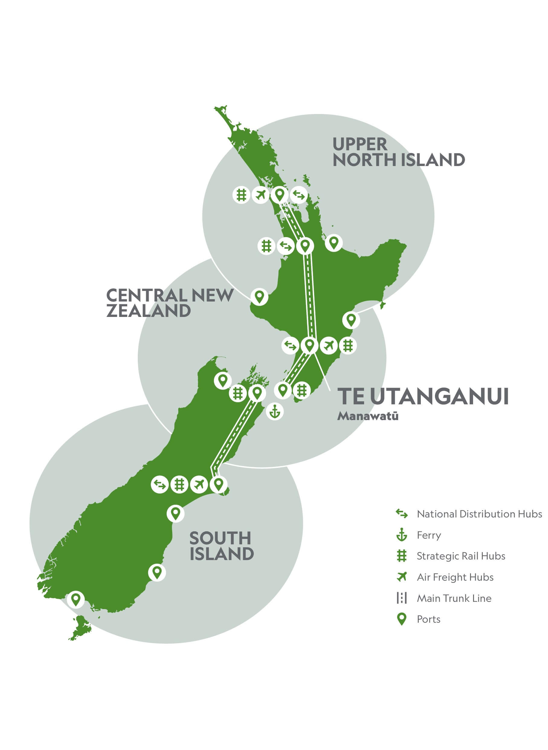 Te Utanganui map in Manawatū brand