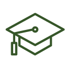 Dark Green education icon Graduate